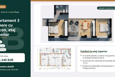 Apartament cu 3 camere semidecomandat în Calea Moldovei