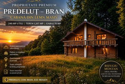 Cabană din lemn masiv | 240 mp utili | Predeluț – Bran | 1207 mp Teren - 1