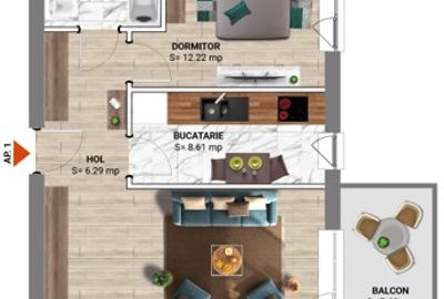 Apartament 2 camere,  55mp, balcon 8mp, bloc nou, Sector 1, Padurea Baneasa - 5