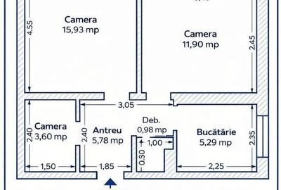 Apartament 2 camere. Zona Calea Romanilor, Arad - 7