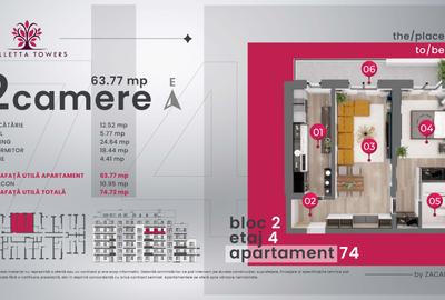 Apartament 2 camere/etaj 4/76mp utili/Valletta Towers/Craiova - 8