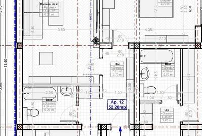 Apartament cu 2 camere, decomandat, etaj intermediar, zona Cl. Urseni - 9