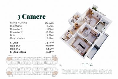Apartament 3 camere | Popești-Leordeni | Ofertă de lansare - 4