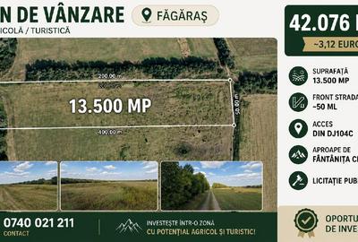 Teren agricol extravilan de 13500 mp, în Central