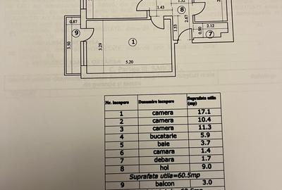Apartament 3 camere de vânzare Tineretului, boiler, et 9/10 - 10