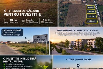 INVESTIȚIE ÎN BRAGADIRU | 4 TERENURI DE 400 MP | 100 €/MP - 3