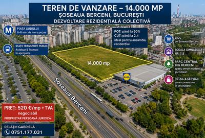 Teren Construcții intravilan de 14000 mp, în Berceni