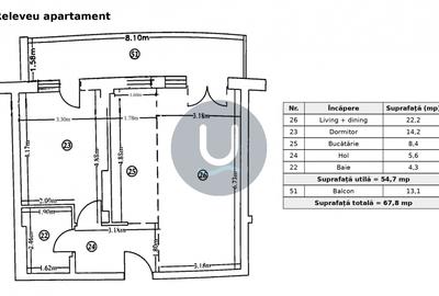 Apartament 2 camere, balcon 13 mp, piscină interioară – Iancu Nicolae, Pipera - 20