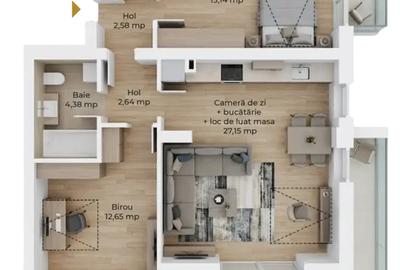 Apartament cu 3 camere decomandat în Avantgarden