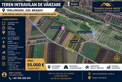 Teren Construcții intravilan de 2170 mp, în Tărlungeni