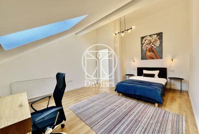 Penthouse 3 camere, intabulat, mobilat si utilat - dressing + 2 bai - 8