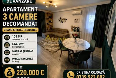 Grand Kristal Apartament 3 camere Mobilat si Utilat + Parcare Inclusa - 1