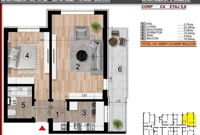 Apartament cu 2 camere decomandat în Sud-Est