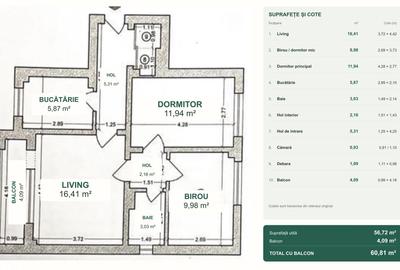 Apartament 3 camere, renovat în 2024, 60,81 mp, Drumul Taberei, parter - 17