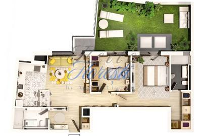 Apartament cu 3 camere semidecomandat în Central
