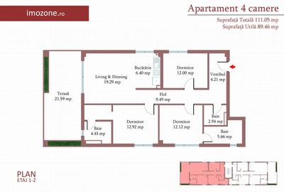 Apartament cu 4 camere decomandat în Militari