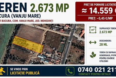 Teren intravilan de 2673 mp, în Bucura