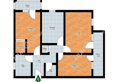 Apartament 3 camere 2 balcoane loc parcare pod Arhitectiilor Sibiu - 7