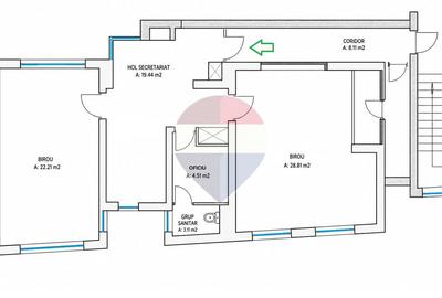 Spatiu birouri 77 mp de inchiriat Central Comision 0% - 9