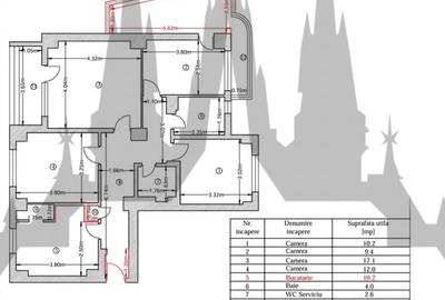 Apartament cu 4 camere decomandat în Romană