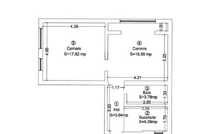 Apartament cu 2 camere semidecomandat, mobilat în Girocului