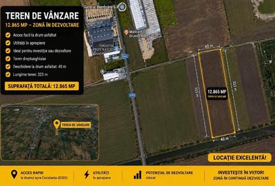 Teren industrial / investiție – 12.858 mp – acces asfalt – zonă în dezvoltare - 1