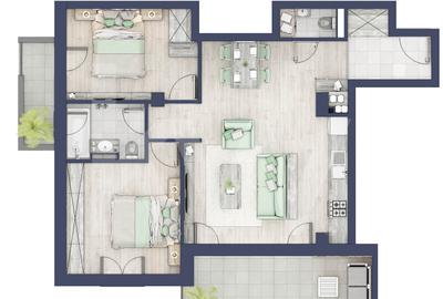 Apartament 3 camere, etaj 2, intabulare vara 2026 - 5