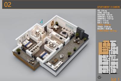 Apartament cu 3 camere decomandat în Theodor Pallady