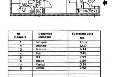 Apartament cu 2 camere semidecomandat în 1 Decembrie 1918
