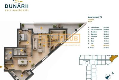 Apartament 3 camere | Dunării Park | 88 mp utili | 0% comision - 5