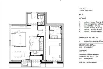 Aviatiei Park, 2 camere lux, etaj 1, 60 mp, finisaje premium, paza, cochet - 12