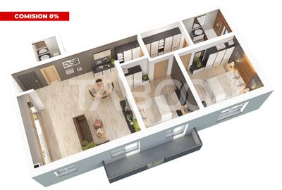 Apartament cu 3 camere decomandat în Mihai Viteazul