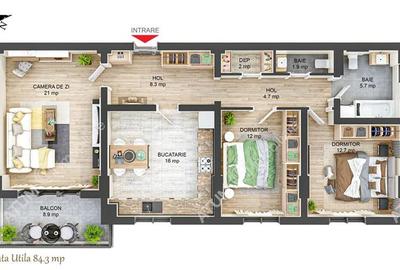 Apartament cu 3 camere decomandate debara si balcon in Sibiu - 5