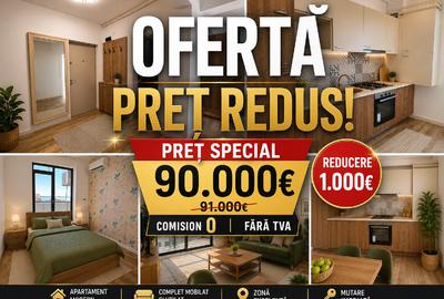 Apartament cu 2 camere decomandat, mobilat în Nord