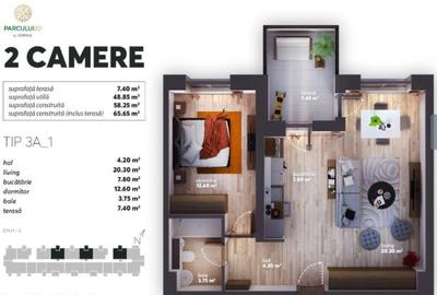 Apartament 2 camere | Expozitiei – Romexpo | 55 mp | Parcare inclusă - 20