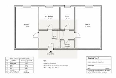 Apartament 2 camere, 46 mp, etaj 3/4, zona Centrală – vedere Someș - 10