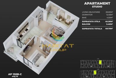 Apartament studio 2 camere (130B/C) Popesti leordeni metrou. - 1