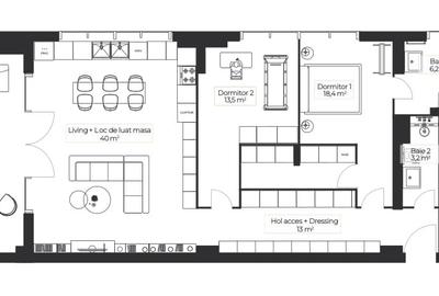 Apartament cu 3 camere decomandat, mobilat în Floreasca