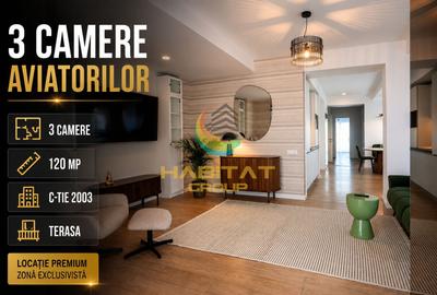 Apartament cu 3 camere semidecomandat, mobilat în Aviatorilor