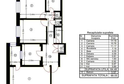 Tudor Vladimirescu-Gheorghe Letea-Apartament de 3camere -Decomandat - 10