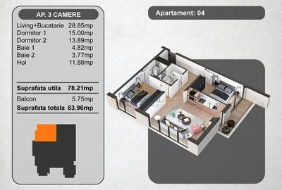 Apartament in ansamblu rezidential luxos, 3 camere - Sector 5, central - 8