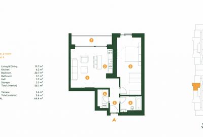 Apartament 2 camere The Ivy Baneasa - 13