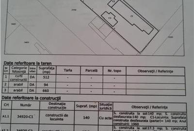 Casa si teren 1280  mp str 1907 deschidere 16 m liniari - 1