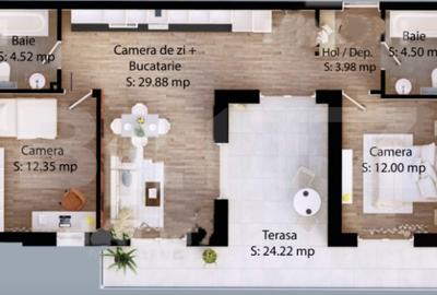 Apartament cu 3 camere, 67 mp, zona Careiului - 13
