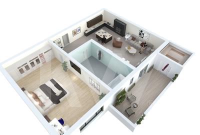 Apartament cu 2 camere semidecomandat în Țiglari