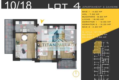 Apartament cu 3 camere în Theodor Pallady