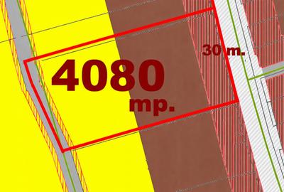 OKAZIE ! Teren Intravilan 4080 mp. D=31 m. PUZ aprobat P+3+1 Rh Asfalt Utilitati - 1