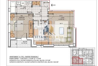Apartament cu 2 camere decomandat în Theodor Pallady