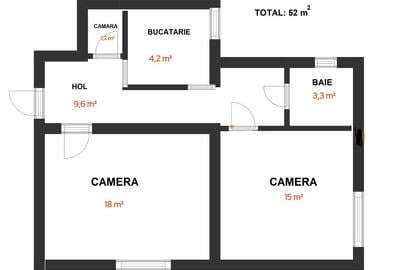 Apartament cu 2 camere decomandat, mobilat în 7 Noiembrie