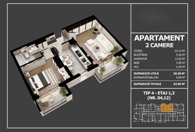 Parc Laurentiu Raiciu apartament 2 camere decomandat cu 2 balcoane. - 2